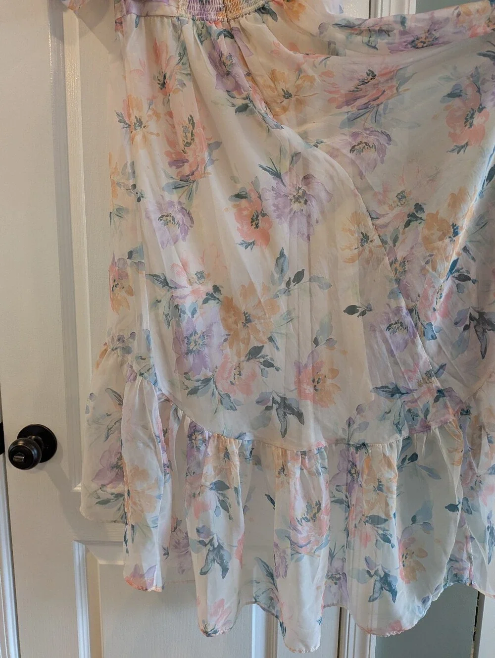 Abercrombie & Fitch Emerson Drama Maxi Dress Off-The-Shoulder Floral Ruffle SP
